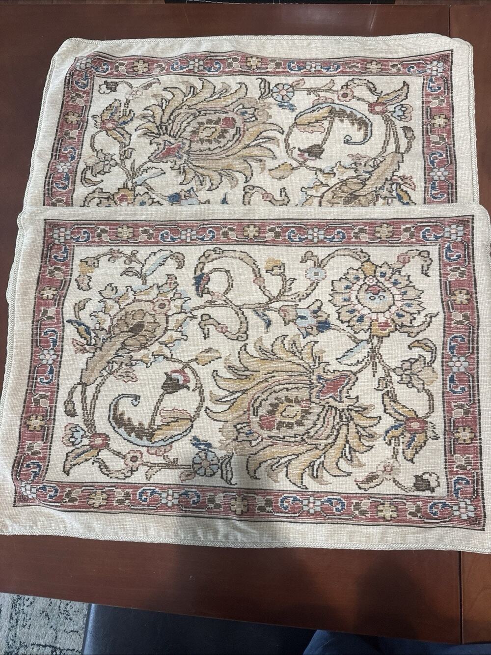 PAIR Ralph Lauren Northern Cape tapestry standard Zip pillow shams Double Cotton